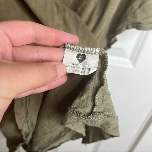 Madewell Olive Green Cotton V Neck Short Sleeve T-shirt Size XXL - Picture 5 of 6
